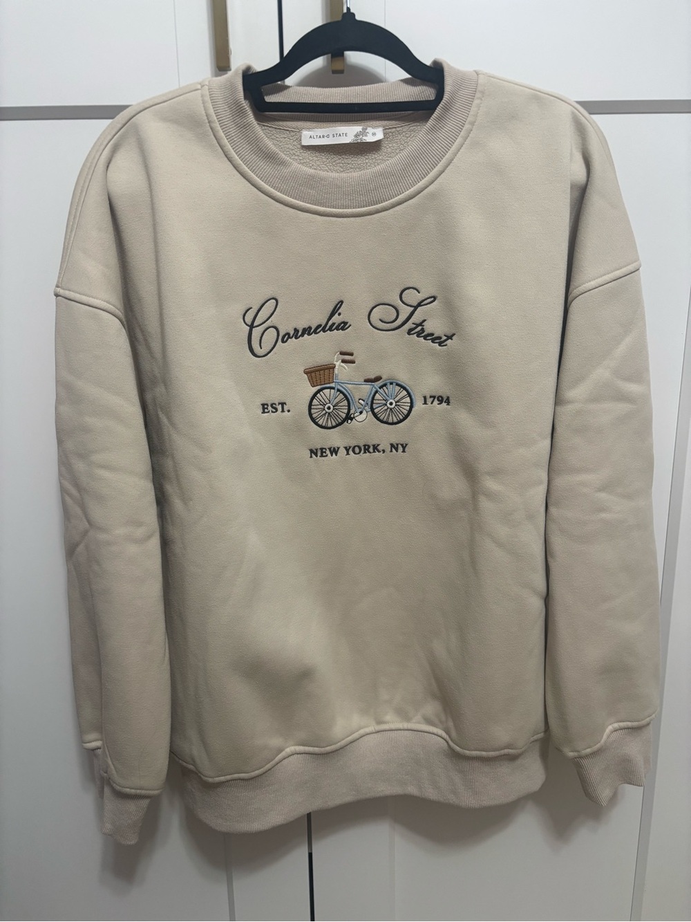 Altar'd State Cream 'Cornelia Street' Embroidered Sweatshirt